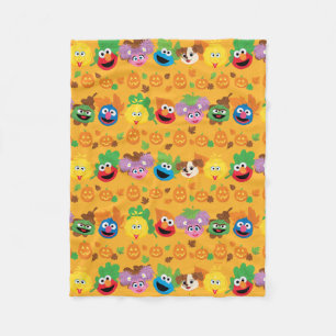 Sesame Street Herfstbladeren Patroon Fleece Deken