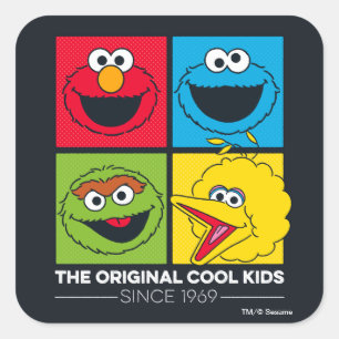 Sesame Street het Originele Koele Kind Vierkante Sticker