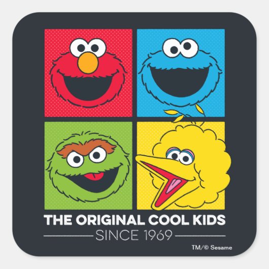 Sesame Street | het Originele Koele Kind Vierkante Sticker (Voorkant)