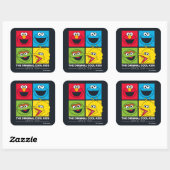 Sesame Street | het Originele Koele Kind Vierkante Sticker (Vel)