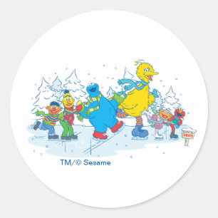 Sesame Street   IJsschaatsende vrienden sticker