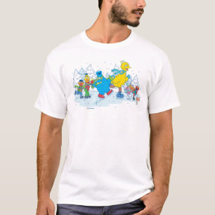 Sesame Street   IJsschaatsende vrienden T-shirt