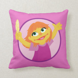Sesame Street   Julia Holding Feather Kussen