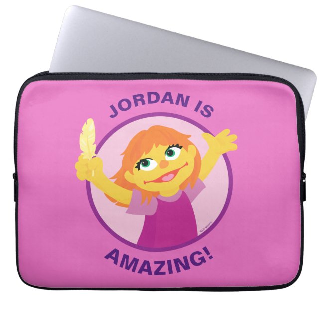 Sesame Street | Julia Holding Feather Laptop Sleeve (Voorkant)