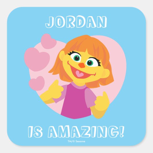Sesame Street | Julia Roze Hart Vierkante Sticker (Voorkant)