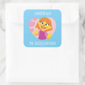 Sesame Street | Julia Roze Hart Vierkante Sticker (Tas)
