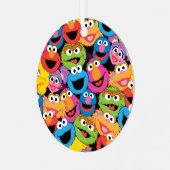 Sesame Street Karakter Gezichten Patroon Metalen Ornament (Voorkant links)