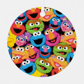 Sesame Street Karakter Gezichten Patroon Metalen Ornament (Voorkant)