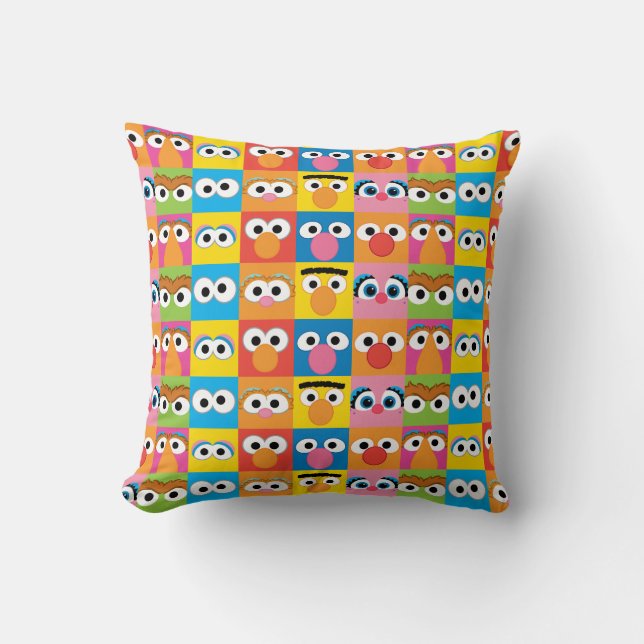 Sesame Street Karakter Ogen Patroon Kussen (Voorkant)