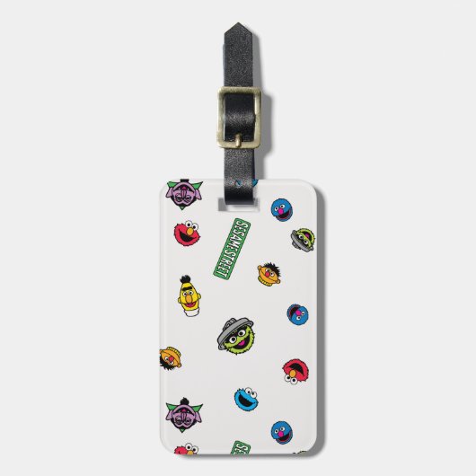Sesame Street Karakter Patroon Bagagelabel (Voorkant verticaal)
