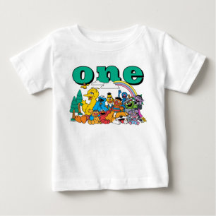 Sesame Street Karakters Eerste Verjaardag Baby T-S