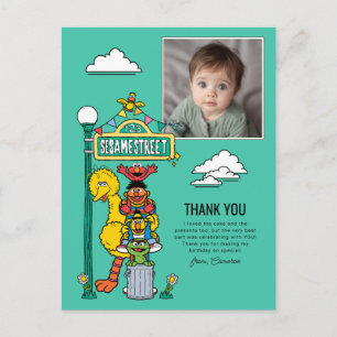 Sesame Street Karakters & Straatnaambord Bedankt P Briefkaart