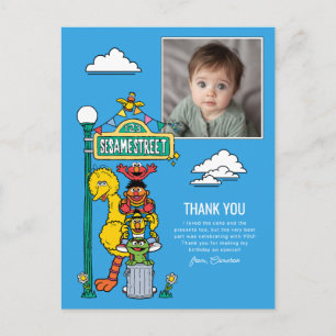 Sesame Street Karakters & Straatnaambord Bedankt P Briefkaart