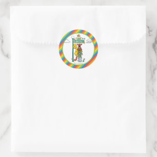 Sesame Street Karakters & Straatnaambord Verjaarda Ronde Sticker