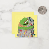 Sesame Street | Kerstmis Oscar de Mopperpot Notitiekaartje (Voorkant / Achterkant in situ)