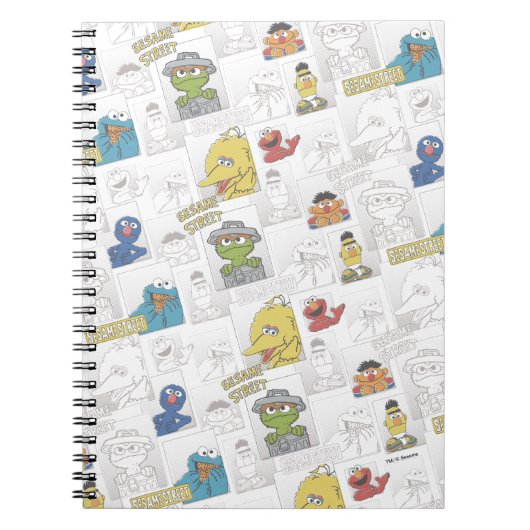 Sesame Street Klassiek Comic Pattern Notitieboek (Voorkant)
