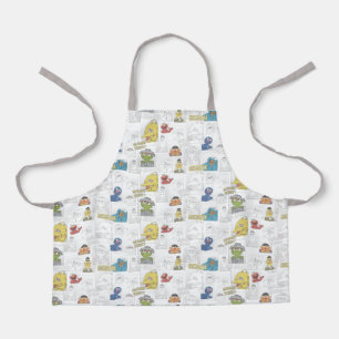 Sesame Street Klassiek Comic Pattern Schort