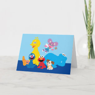 Sesame Street Kleurrijke Sesame Street-vrienden Feestdagen Kaart