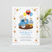 Sesame Street | Koekjesmonster verjaardagstaart  Kaart (Staand voorkant)