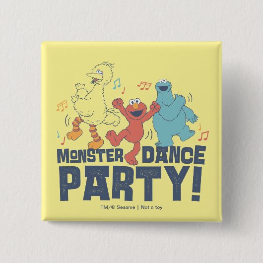 Sesame Street | Monster Dance Party Vierkante Button 5,1 Cm (Voorkant)