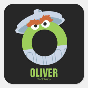 Sesame Street   O is voor Oscar Vierkante Sticker