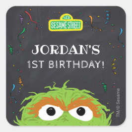 Sesame Street | Oscar Birthday Chalkboard Vierkante Sticker