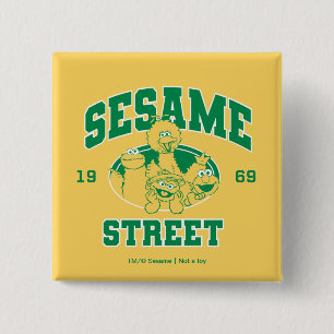 Sesame Street   Oud 1969 Vierkante Button 5,1 Cm