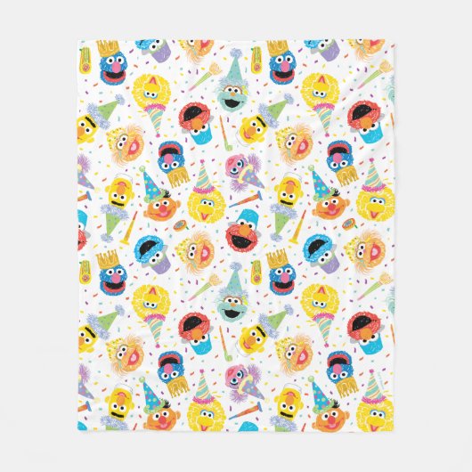 Sesame Street Pals Confetti Birthday Fleece Deken (Voorkant)