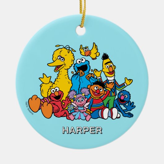 Sesame Street Pals | Customized Name & Photo Keramisch Ornament (Voorkant)