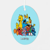 Sesame Street Pals | Customized Name & Photo Metalen Ornament (Voorkant links)
