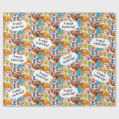 Sesame Street Pals Doodley Pattern Cadeaupapier (Vlak)