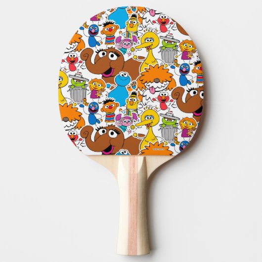 Sesame Street Pals Doodley Pattern Tafeltennisbatje (Voorkant)
