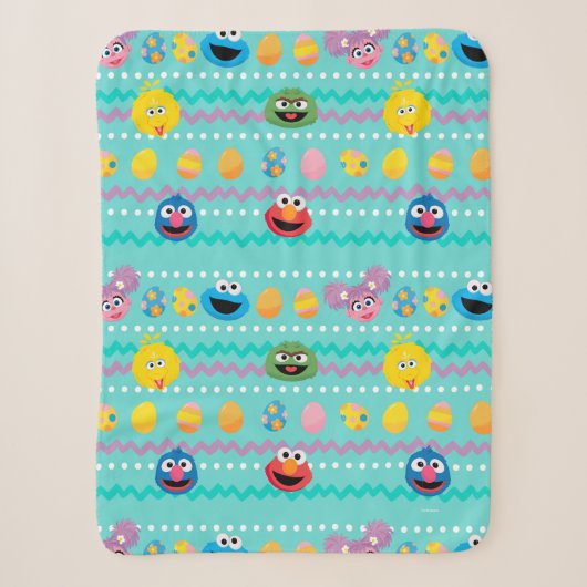 Sesame Street Pasen Eierpatroon Sherpa Deken (Voorkant)