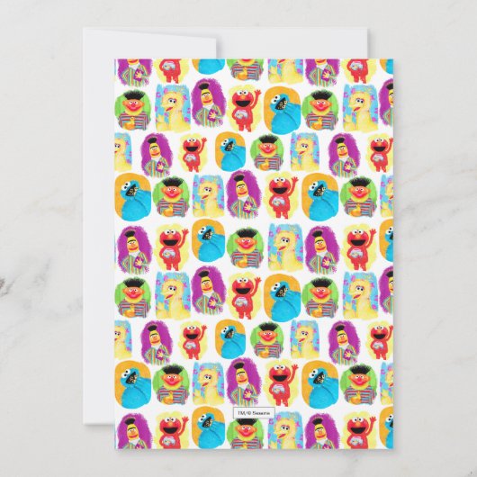 Sesame Street Personages Eerste Verjaardagsfeestje Kaart (Achterkant)