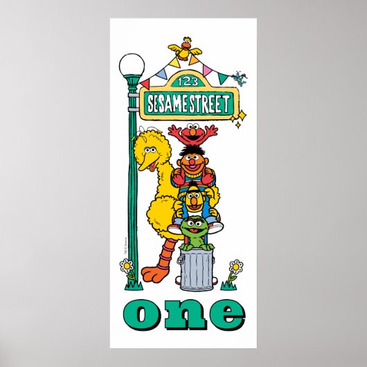 Sesame Street-personages Eerste Verjaardagsposter Poster (Voorkant)