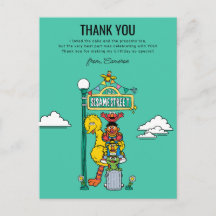 Sesame Street-personages & Straatbord Dank je P