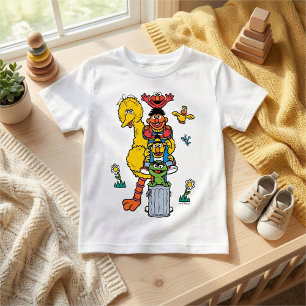 Sesame Street-personages & straatnaambord baby T-s