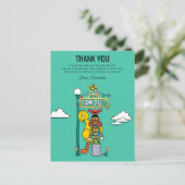 Sesame Street-personages & Straatnaambord Bedankt  Briefkaart (Staand voorkant)