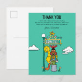Sesame Street-personages & Straatnaambord Bedankt  Briefkaart (Voorkant / Achterkant)