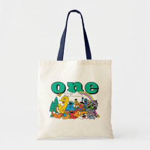 Sesame Street-personages & straatnaambord boodscha Tote Bag