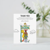 Sesame Street-personages & Straatnaambord Dank u P Briefkaart (Staand voorkant)