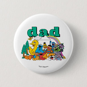 Sesame Street-personages & straatnaambord verjaard Ronde Button 5,7 Cm