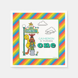 Sesame Street-personages & straatnaambord verjaard Servet