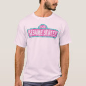 Sesame Street Pink Sign Logo T-shirt (Voorkant)