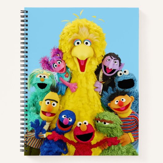 Sesame Street | Pretportret van kleurrijke vriende Notitieboek (Voorkant)