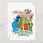 Sesame Street Prettig Kerstfeest Feestdagenkaart (Voorkant / Achterkant)