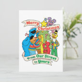 Sesame Street Prettig Kerstfeest Feestdagenkaart (Staand voorkant)