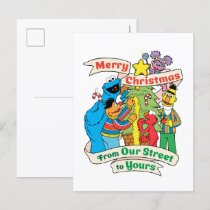 Sesame Street Prettig Kerstfeest Vakantie Feestdagenkaart