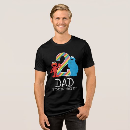 Sesame Street Rainbow 2e verjaardag | Pap Tri-Blend Shirt (Voorkant volledig)