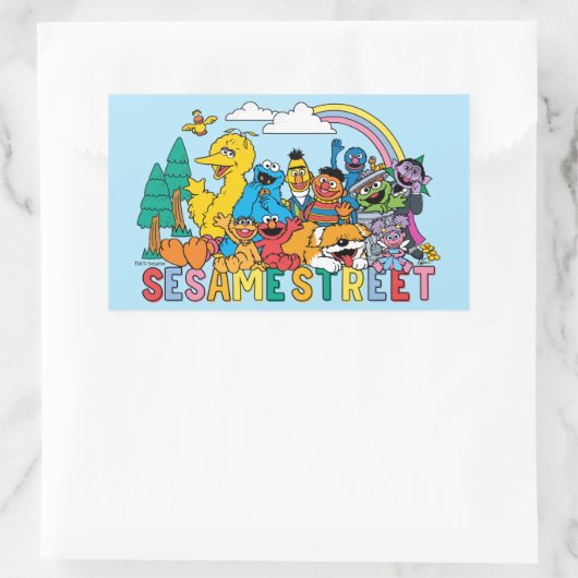 Sesame Street | Rainbow Wave Rechthoekige Sticker (Tas)